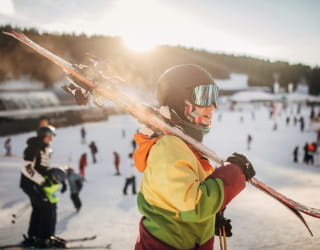Woman at a ski resort